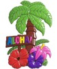 Palmera aloha con flores HIBISCO37x48 cm