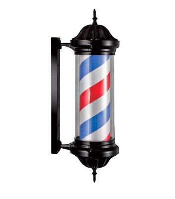 Palo del barbiere professionale con punta e luminoso per parrucchiere 23x80 cm