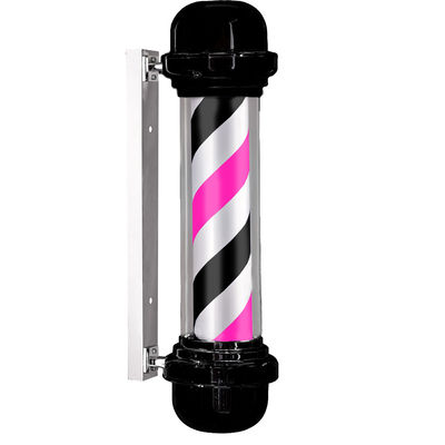 Palo per parrucchiere da donna - bande rose in bianco e nero 23x68 cm