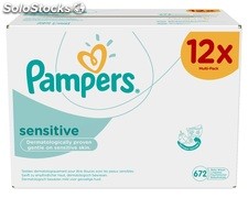 Pampers Sensitive Refill Pack Giga 12 x Packs of 56 (672 Wipes).