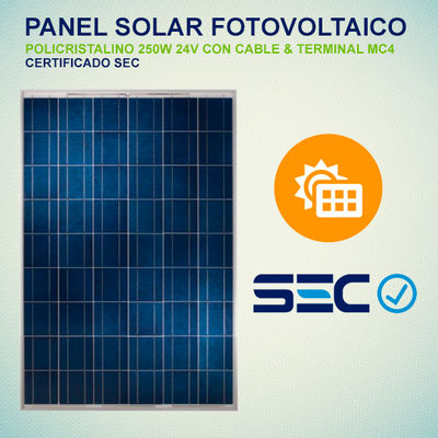 Panel fotovoltaico 250w 24v certificado sec