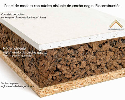 Panel Sandwich de Madera con Núcleo de Corcho Natural,para Bioconstrucción