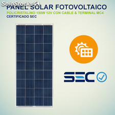 Panel Solar 150w 12v Certificado SEC - fotovoltaico