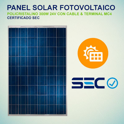 Panel solar Fotovoltaico 300w 24v Certificado SEC