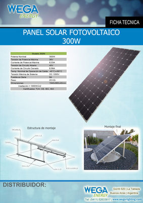 Panel Solar Mono-cristalino 300 w