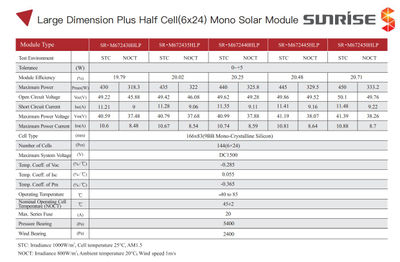 Panneau solaire photovoltaïque mono perc 450Wc Marque : Sunrise - Photo 3