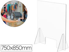 Pantalla de proteccion de mesa para mostrador metacrilato ventana 300 x 150 mm