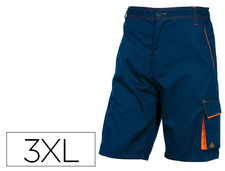 Pantalon de trabajo deltaplus bermuda cinta ajustable 5 bolsillos color azul