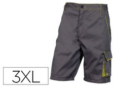 Pantalon de trabajo deltaplus bermuda cintura ajustable 5 bolsillo color gris