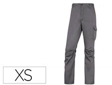 Pantalon de trabajo deltaplus cintura elastica 5 bolsillos color gris / negro