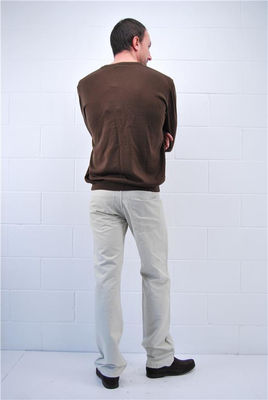 Pantalon homme Marithe f.g new zipix beige - Photo 4