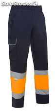 Pantalon industrial bicolor de alta visibilidad con doble costura y mayor