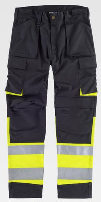 Pantalón multibolsillos homologado alta visibilidad negro/amarillo A.V. - Foto 2