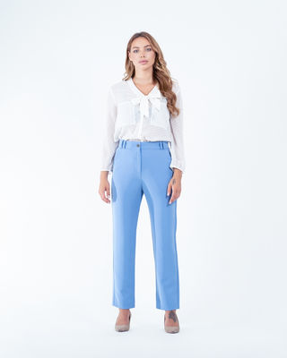 Pantalon Regular Fit - Bleu Ciel Et Bleu Marine