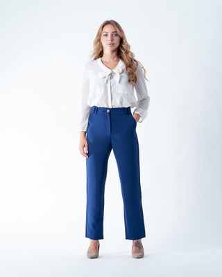 Pantalon Regular Fit - Bleu Ciel Et Bleu Marine - Photo 4