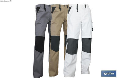 Pantalon trabajo lenoir 280gms/m blanco-negro t-38