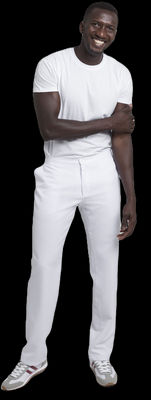 Pantalón únisex Blanco Slim fit poliéster algodón Santiago - Foto 4