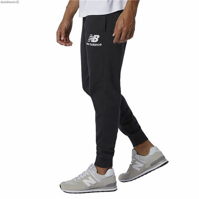 Pantalone Lungo Sportivo New Balance Essentials Stacked Logo Nero Uomo - Foto 5