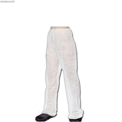 Pantalones desechables plastificados blancos 100uds