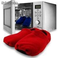 Pantufas inovadoras aquecidas no forno ou no micro-ondas