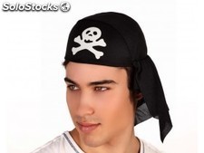 Pañuelo pirata negro calavera