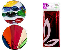 Papel celofan liderpapel 50X70 cm 22G/M2 bolsa de 5 hojas rojo