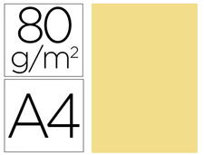 Papel color liderpapel A4 80G/M2 amarillo paquete de 100