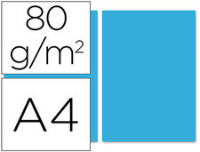 Papel color liderpapel A4 80G/M2 azul turquesa paquete de 100