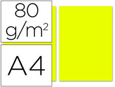 Papel color liderpapel A4 80G/M2 limon paquete de 100