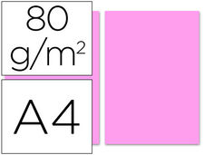 Papel color liderpapel A4 80G/M2 rosa paquete de 100