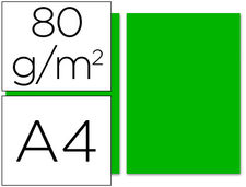 Papel color liderpapel A4 80G/M2 verde intenso paquete de 100