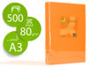 Papel color q-connect din A3 80 gr naranja intenso paquete de 500 hojas