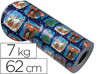 Papel de regalo verjurado navidad bobina 62 cm 7 kg
