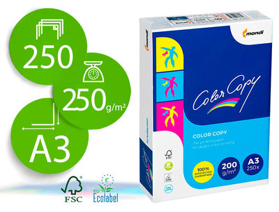 Papel fotocopiadora color copy din A3 200 gramos paquete de 250 hojas