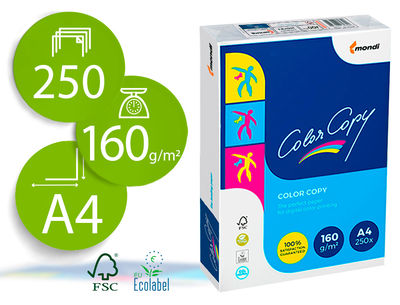 Papel fotocopiadora color copy din A4 160 gramos paquete de 250 hojas