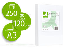 Papel fotocopiadora q-connect ultra white din A3 120 gramos paquete de 250 hojas