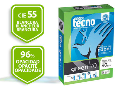 Papel fotocopiadora tecno green 100% reciclado din a4 80 gramos paquete de 500 - Foto 2