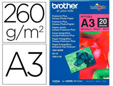 Papel fotografico brother premium plus brillo din a3 260g/m2 ink-jet pack de 20