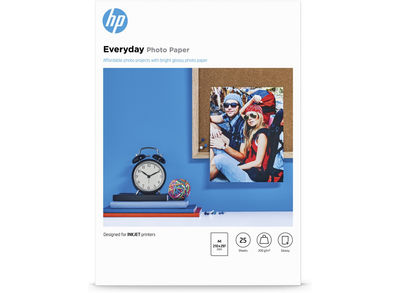 Papel fotográfico con brillo HP Everyday - 25 hojas/A4/210 x 297 mm