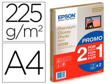 Papel fotografico epson premiun glossy photo satinado din a4 promo 2 x 15 hojas