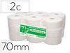 Papel higienico biznaga jumbo 2 capas celulosa blanca mandril 70 mm para