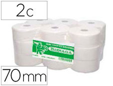 Papel higienico biznaga jumbo 2 capas celulosa blanca mandril 70 mm para