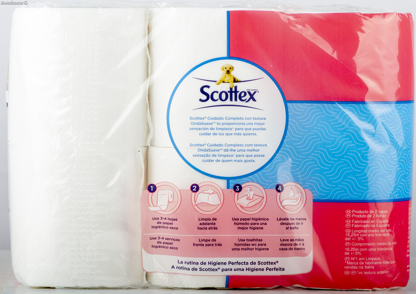 Scottex Original Papel Higiénico 96 rollos, 6 packs de 16 rollos
