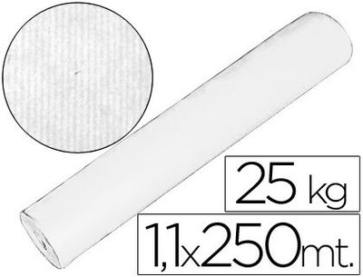 Papel kraft blanco bobina 1.10 mt x 250 mts especial para embalaje