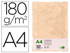 Papel pergamino liderpapel din a4 con bordes 180g/m2 color crema paquete de 50
