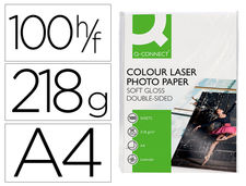 Papel q-connect foto glossy din a4 para fotocopiadoras e impresoras laser