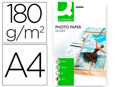 Papel q-connect foto glossy -KF01103 din A4 -digital photo -para ink-jet -bolsa