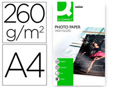 Papel q-connect foto glossy kf02163 din a4 alta calidad digital photo -para