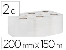 Papel secamanos bunzl greensource 2 capas celulosa blanca 200 mm x 150 mt
