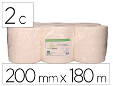 Papel secamanos bunzl greensource 2 capas celulosa blanca 200 mm x 180 mt